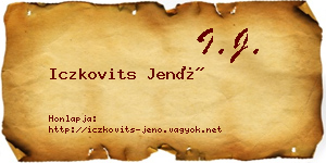 Iczkovits Jenő névjegykártya